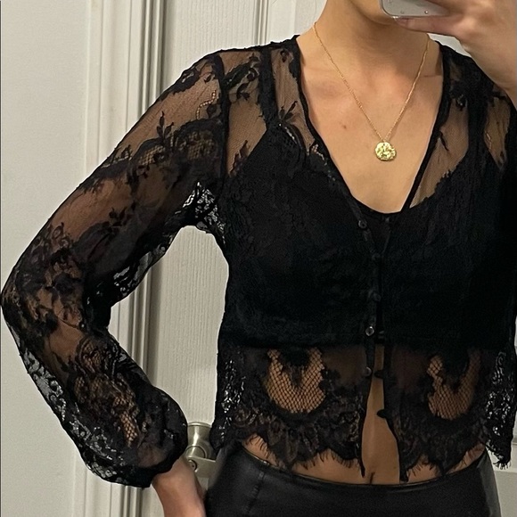 Lace cardigan crop - Picture 2 of 3